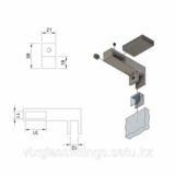 Зажим труба-стекло, держатель стекла сквозной угловой | SUS304 |137-B-C10X30 | Черный