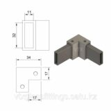Соединитель трека 90°, фитинг труба-труба 90º | SUS304 |135-P-C10X30 | Хром