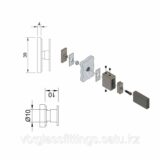 Соединитель трек-стекло | 134-G-C10X30 | SUS304 |Золотой