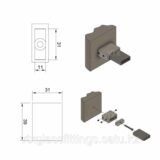 Соединитель трек-стекло | 134A-S-C10X30 /SUS304 |Матовая