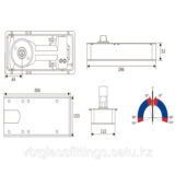 Доводчик для стеклянной двери | 818-P-120KG | SUS304-Хром