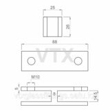 Крепление стекло к стеклу под 180° для лестничного стеклянного ограждения| 840A-B-SUS304 | Черный