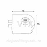 Замок стекло-стена/ 1608B-B-SUS304/Черный