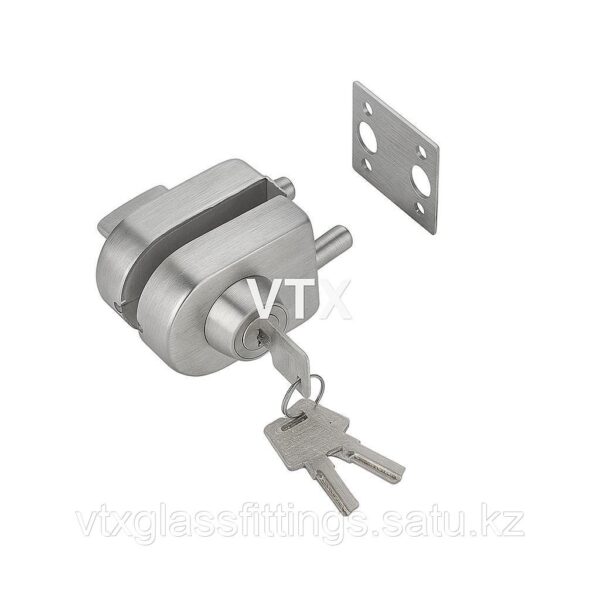 Замок стеклянный с ответной частью на стену/ 1608B-S-SUS304/Хром