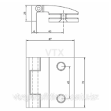 Петля стена-стекло, угол поворота 90° с крышкой| 639-SJ-(DG) нержавеющий сталь 304 | золото брашированное