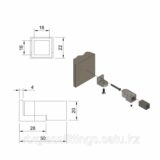 Крепление трубы 15×15 к стене, регулируемый угол 0°-180°|147-B | нержавеющей стали 304 |Черный|