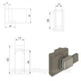 Крепление трубы 30×10 мм к стене 90°–180°, нержавеющая сталь,154W-P, хром