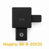 Соединитель для алюминиевого поручня 20×20 мм для лестничных, балконных и стеклянных ограждений,черный